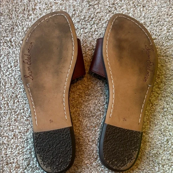 Sam Edelman Granada Brown Buckle Slide Sandals w/box - Picture 4 of 4